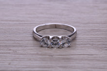 Load image into Gallery viewer, Traditional Moissanite Diamond Trilogy set Platinum Eternity Ring