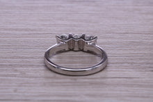 Load image into Gallery viewer, Traditional Moissanite Diamond Trilogy set Platinum Eternity Ring