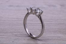 Load image into Gallery viewer, Traditional Moissanite Diamond Trilogy set Platinum Eternity Ring