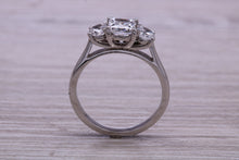 Load image into Gallery viewer, 1.50ct Square and Round cut Moissanite Diamond set Platinum Trilogy Ring