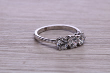 Load image into Gallery viewer, Three Quarter carat Trilogy Diamond set Platinum Ring