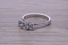 Load image into Gallery viewer, One carat Traditional Diamond set Trilogy Ring, Graduating Round cut Diamonds
