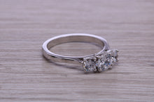 Load image into Gallery viewer, One carat Traditional Diamond set Trilogy Ring, Graduating Round cut Diamonds