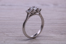 Load image into Gallery viewer, One carat Traditional Diamond set Trilogy Ring, Graduating Round cut Diamonds