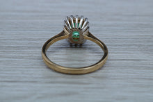 Load image into Gallery viewer, Emerald and Diamond Halo set Ring