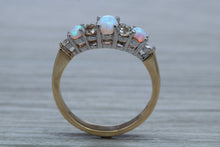 Load image into Gallery viewer, Fiery Opal and Diamonds set Yellow Gold Ring
