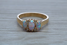 Load image into Gallery viewer, Fiery Opal and Diamonds set Yellow Gold Ring