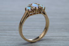 Load image into Gallery viewer, Fiery Opal and Diamonds set Yellow Gold Ring