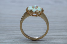 Load image into Gallery viewer, Beautiful Fiery Opal and Diamonds set Yellow Gold Ring