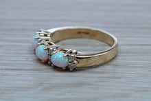 Load image into Gallery viewer, Fiery Opal and Diamonds set Yellow Gold Ring