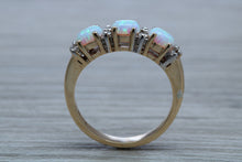 Load image into Gallery viewer, Fiery Opal and Diamonds set Yellow Gold Ring