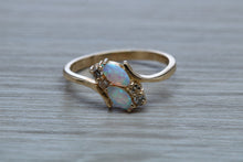 Load image into Gallery viewer, Fiery Opal and Diamonds set Yellow Gold Ring