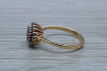 Load image into Gallery viewer, Oval cut Ruby and Diamond Cluster Ring