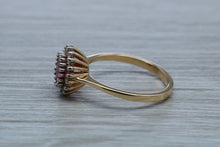 Load image into Gallery viewer, Oval cut Ruby and Diamond Cluster Ring