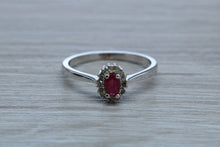 Load image into Gallery viewer, Petite Ruby and Diamond set White Gold Cluster Ring