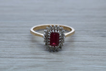 Load image into Gallery viewer, Stunning 1.25 carat Ruby and Diamond Cluster Ring,