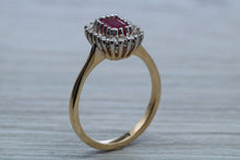 Load image into Gallery viewer, Stunning 1.25 carat Ruby and Diamond Cluster Ring,