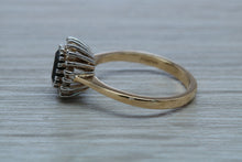 Load image into Gallery viewer, Emerald cut Royal Blue Sapphire and Diamond Ring