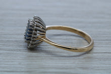 Load image into Gallery viewer, Halo set 1.50 carat Royal Blue Sapphire and Diamond Ring
