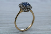 Load image into Gallery viewer, Halo set 1.50 carat Royal Blue Sapphire and Diamond Ring
