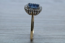 Load image into Gallery viewer, Halo set 1.50 carat Royal Blue Sapphire and Diamond Ring
