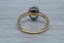 Load image into Gallery viewer, Beautiful Halo set Blue Sapphire and Diamond Ring