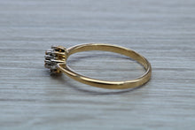 Load image into Gallery viewer, Petite Blue Sapphire and Diamond set Cluster Ring