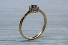 Load image into Gallery viewer, Petite Blue Sapphire and Diamond set Cluster Ring