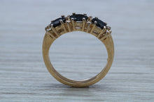 Load image into Gallery viewer, Blue Sapphire and Diamond Eternity Ring