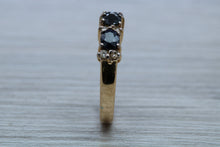 Load image into Gallery viewer, Blue Sapphire and Diamond Eternity Ring