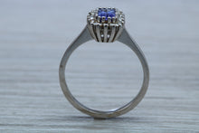 Load image into Gallery viewer, One carat AAA Grade Tanzanite and Diamond Halo Ring