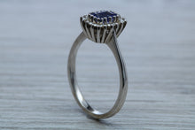 Load image into Gallery viewer, One carat AAA Grade Tanzanite and Diamond Halo Ring