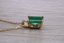 Load image into Gallery viewer, Two carat Natural Emerald Solitaire Necklace