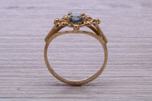Load image into Gallery viewer, Swiss Blue Topaz set Yellow Gold Ring