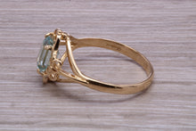 Load image into Gallery viewer, Swiss Blue Topaz set Yellow Gold Ring