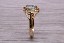 Load image into Gallery viewer, Swiss Blue Topaz set Yellow Gold Ring