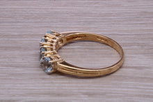 Load image into Gallery viewer, Sky Blue Topaz and Diamond set Yellow Gold Ring