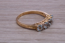 Load image into Gallery viewer, Sky Blue Topaz and Diamond set Yellow Gold Ring