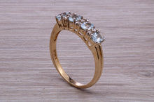 Load image into Gallery viewer, Sky Blue Topaz and Diamond set Yellow Gold Ring