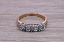 Load image into Gallery viewer, Sky Blue Topaz and Diamond set Yellow Gold Ring