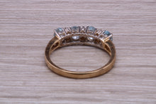 Load image into Gallery viewer, Sky Blue Topaz and Diamond set Yellow Gold Ring