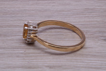 Load image into Gallery viewer, Petite Citrine and Diamond set Yellow Gold Cluster Ring