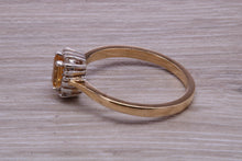 Load image into Gallery viewer, Petite Citrine and Diamond set Yellow Gold Cluster Ring
