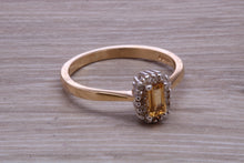 Load image into Gallery viewer, Petite Citrine and Diamond set Yellow Gold Cluster Ring