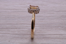 Load image into Gallery viewer, Petite Citrine and Diamond set Yellow Gold Cluster Ring