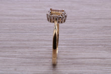 Load image into Gallery viewer, Petite Citrine and Diamond set Yellow Gold Cluster Ring