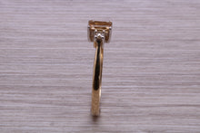 Load image into Gallery viewer, Petite Citrine and Diamond set Yellow Gold Trilogy Ring
