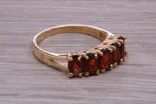 Load image into Gallery viewer, 1.50 carats Five Stone Garnet Gemstone set Yellow Gold Ring