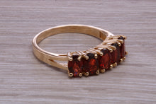 Load image into Gallery viewer, 1.50 carats Five Stone Garnet Gemstone set Yellow Gold Ring