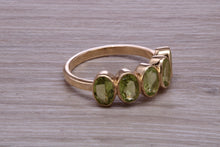 Load image into Gallery viewer, 1.50 carat Five stone Peridot Gemstone set Gold Ring